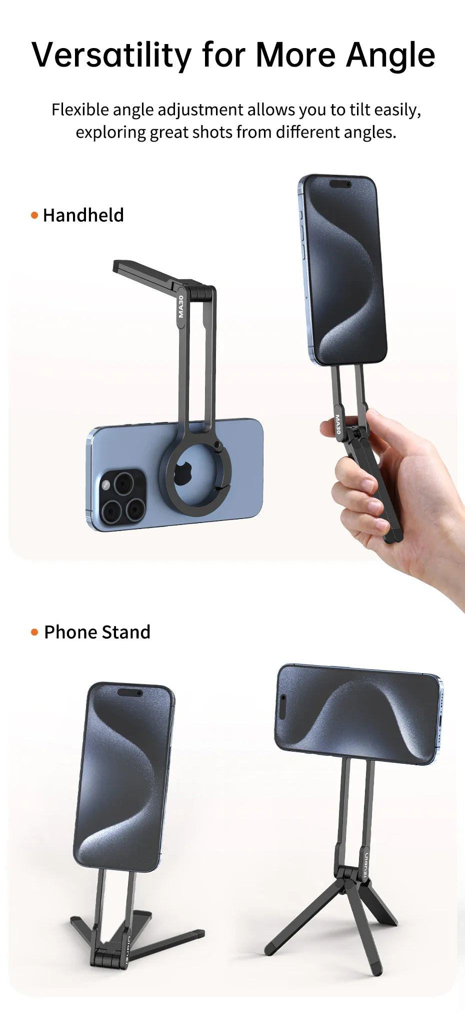 Double-Sided Magnetic Tripod Phone Holder