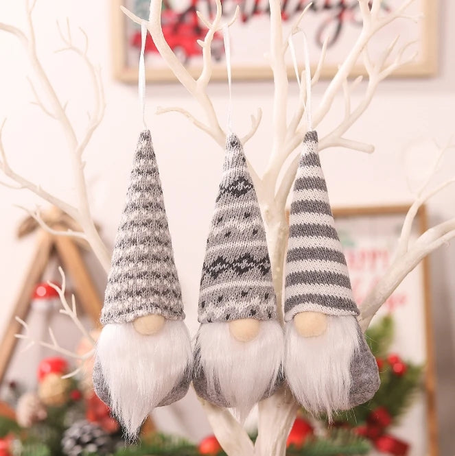 3pcs Swedish Christmas Gnome Ornaments – Handmade Plush Santa Elves Hanging Decorations for Tree & Home Décor
