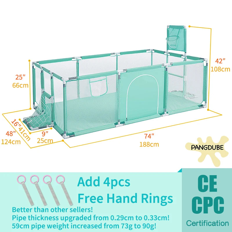 PANGDUBE Baby Playpen – Indoor Safety Fence & Ball Pit Playground for Kids 6 Months to 6 Years