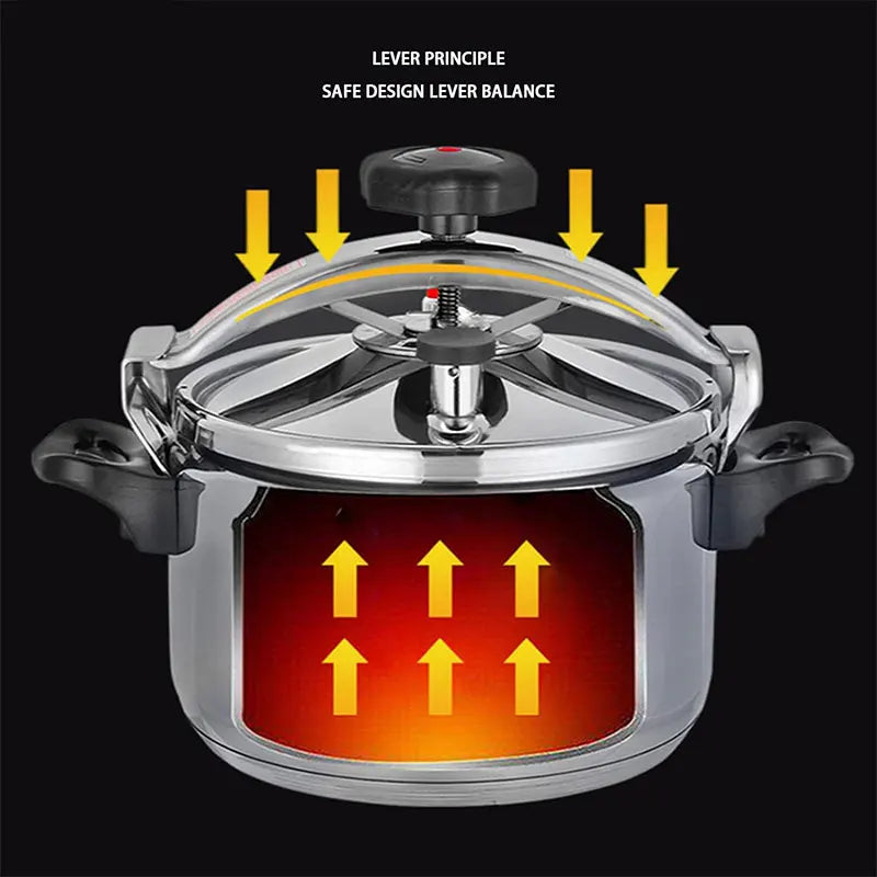 Aluminum Pressure Cooker – 3L/4L/5L/7L Gas Stove Safe Explosion-Proof Cooker with Easy Lock Lid