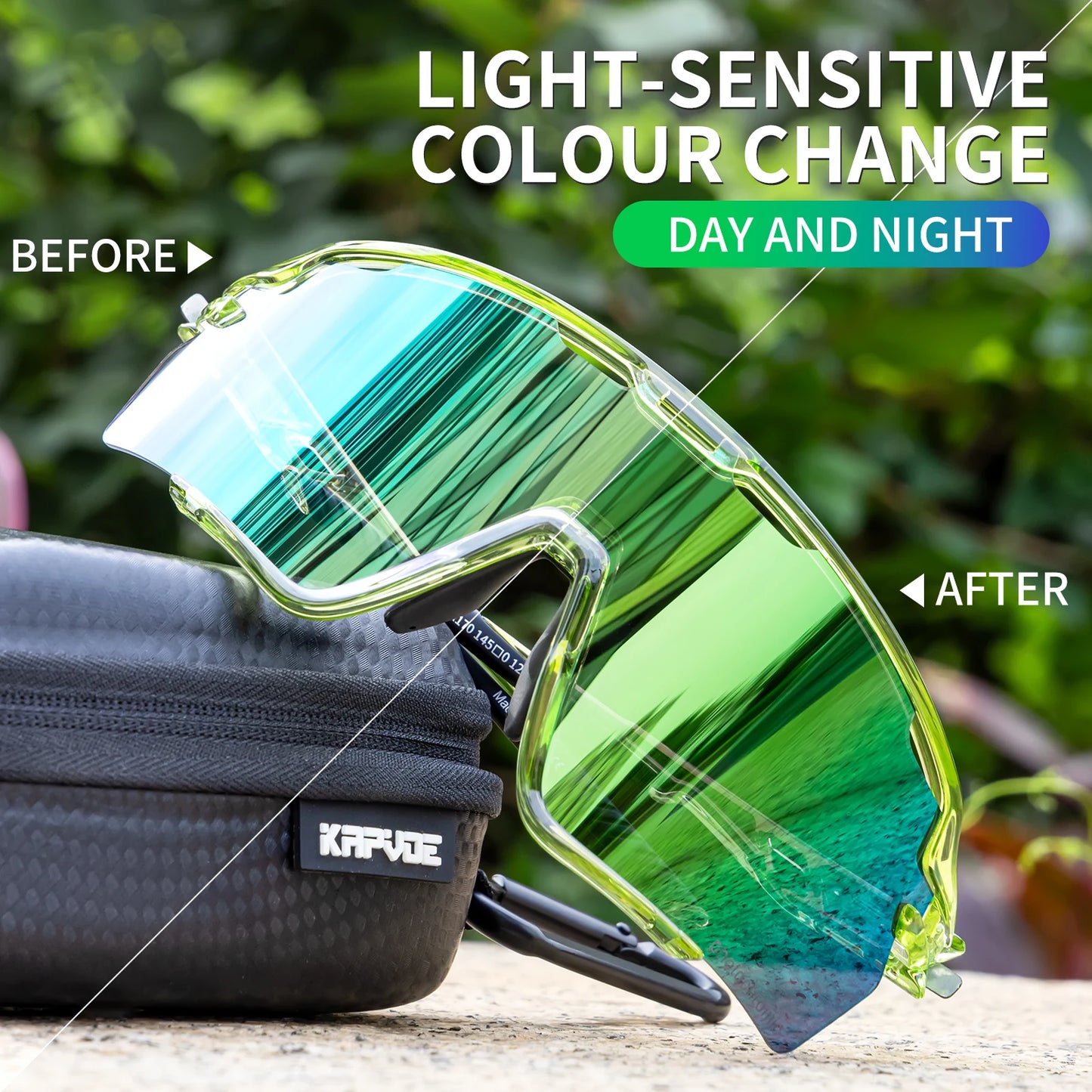 Kapvoe Photochromic Cycling Glasses – Silver Lens Sports Sunglasses for Men & Women