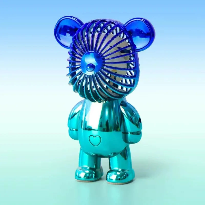 Mini Bear Handheld Fan – USB Rechargeable Portable Cooling Fan with Gradient Design