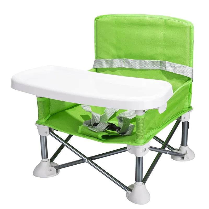 Portable Baby Booster Seat – Folding Travel Dining Chair with Feeding Tray for Kids