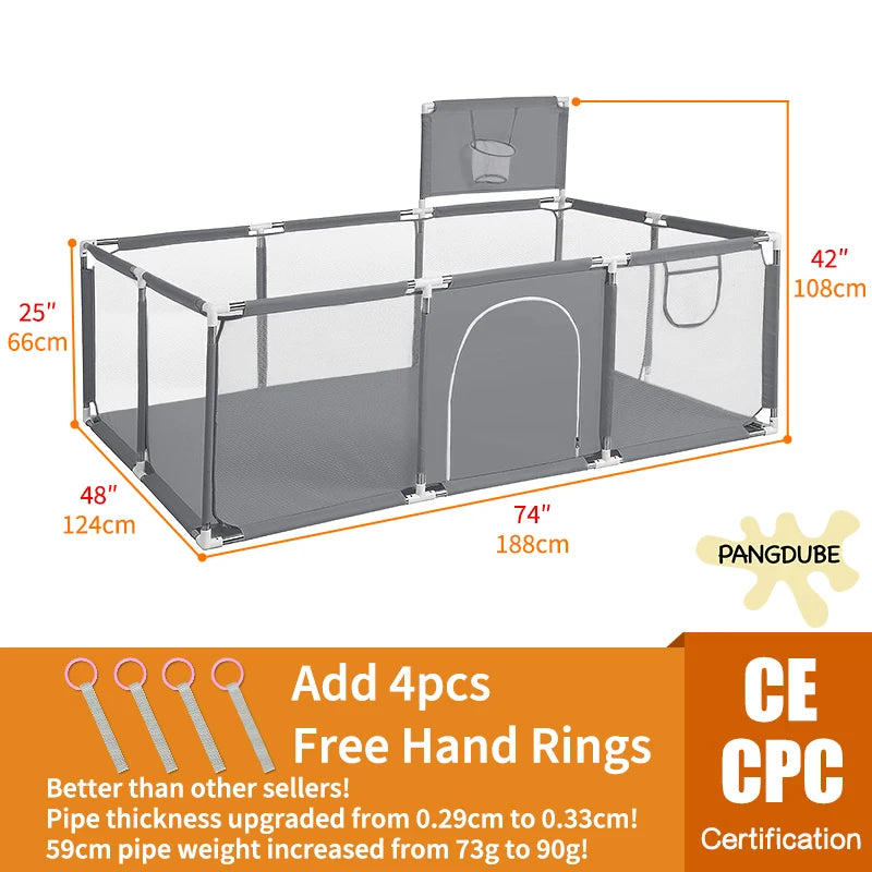 PANGDUBE Baby Playpen – Indoor Safety Fence & Ball Pit Playground for Kids 6 Months to 6 Years