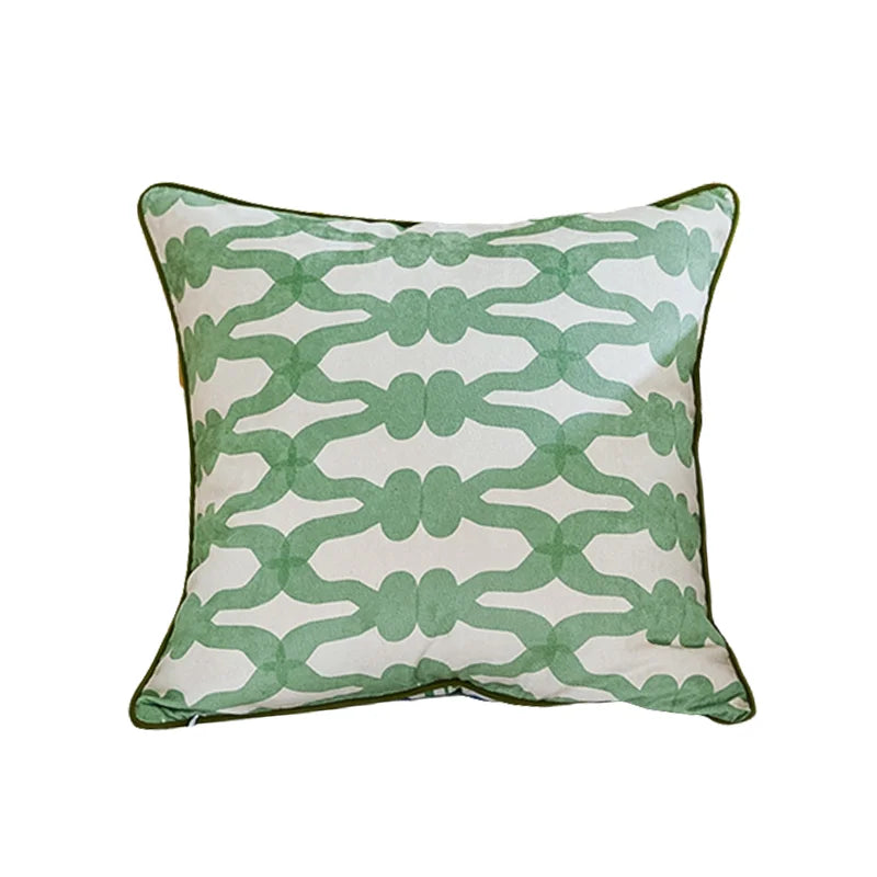 Green Geometric Modern Abstract Luxury Cushion Cover - 4 Sizes
