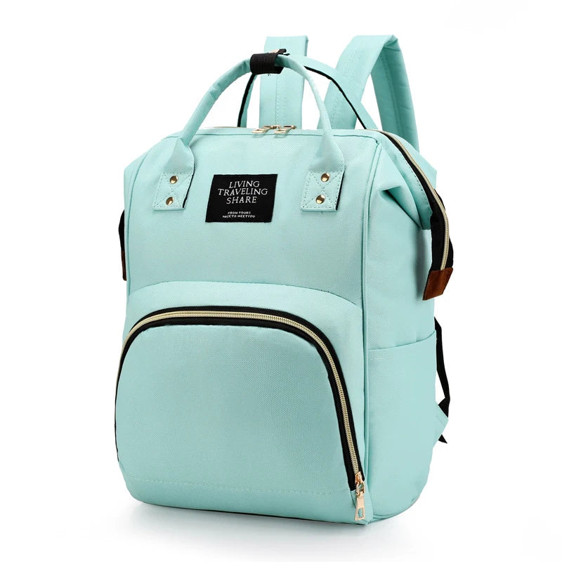 Large Capacity Mummy Bag – Multifunctional Canvas Baby Bottle Travel Backpack with Thermal Insulation