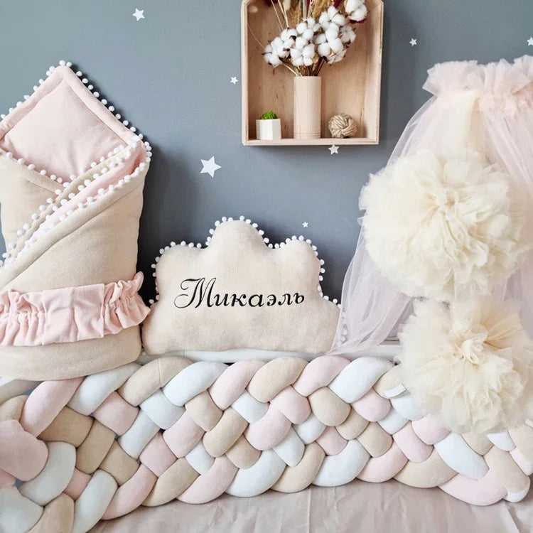 Braided Baby Crib Bumper – 300/400cm Soft Cushion Bed Protector for Newborns & Nursery Decoration