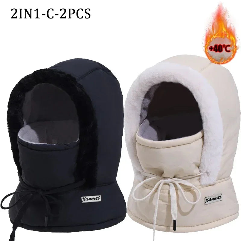 Thermal Balaclava Hood – Windproof Plush Ski Mask & Neck Warmer for Outdoor Winter Sports