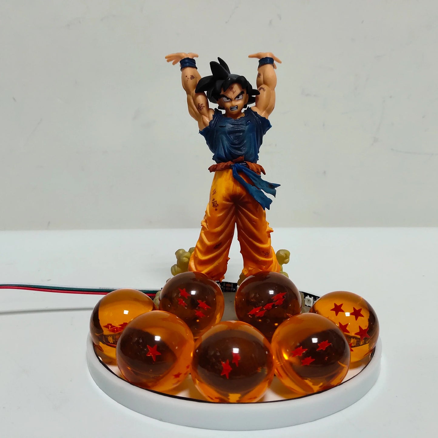 Dragon Ball Anime Son Goku Spirit Bomb with Ball Lamp Led Bulb Action Figures Model Figurine Figure & Base & Lamp DIY Decoration