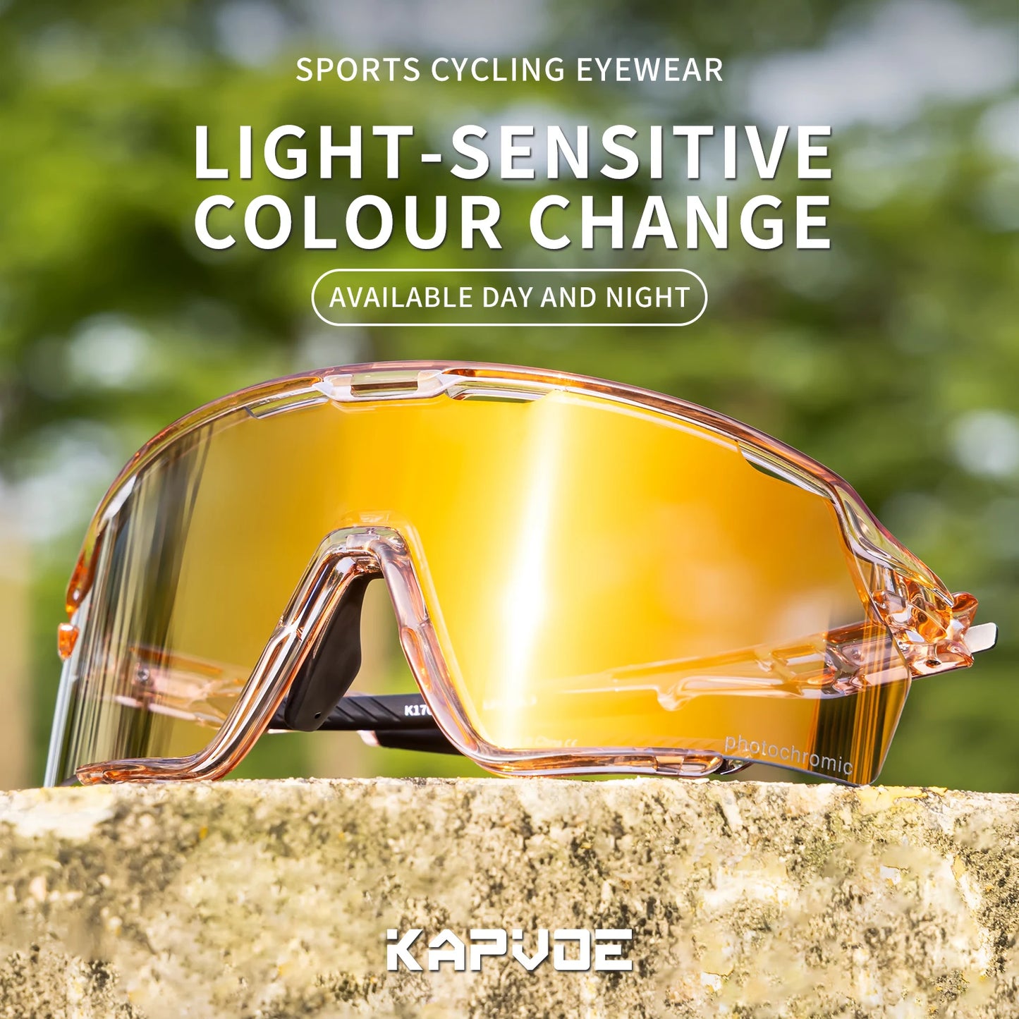 Kapvoe Photochromic Cycling Glasses – Silver Lens Sports Sunglasses for Men & Women
