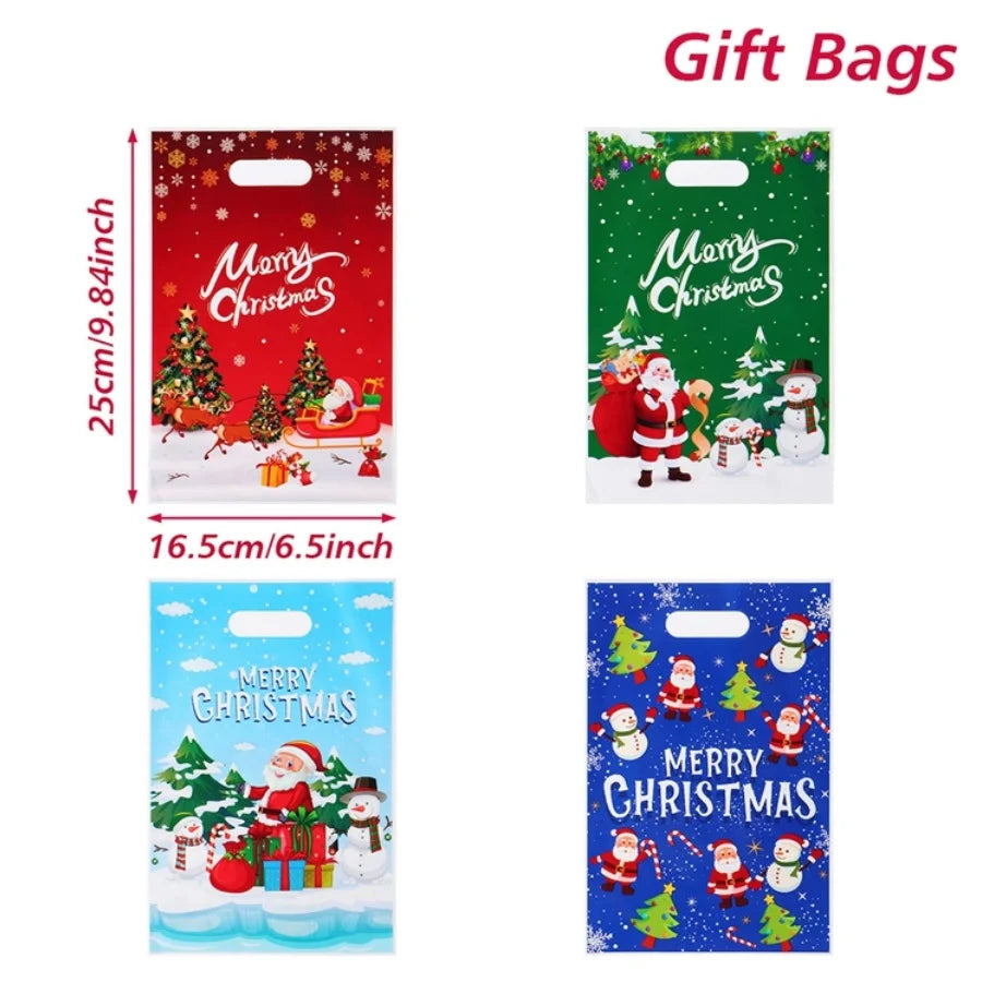 Christmas Candy Gift Bags – 10/25/50pcs Merry Christmas Packaging Bags for Holiday Treats & Gifts 2025–2026
