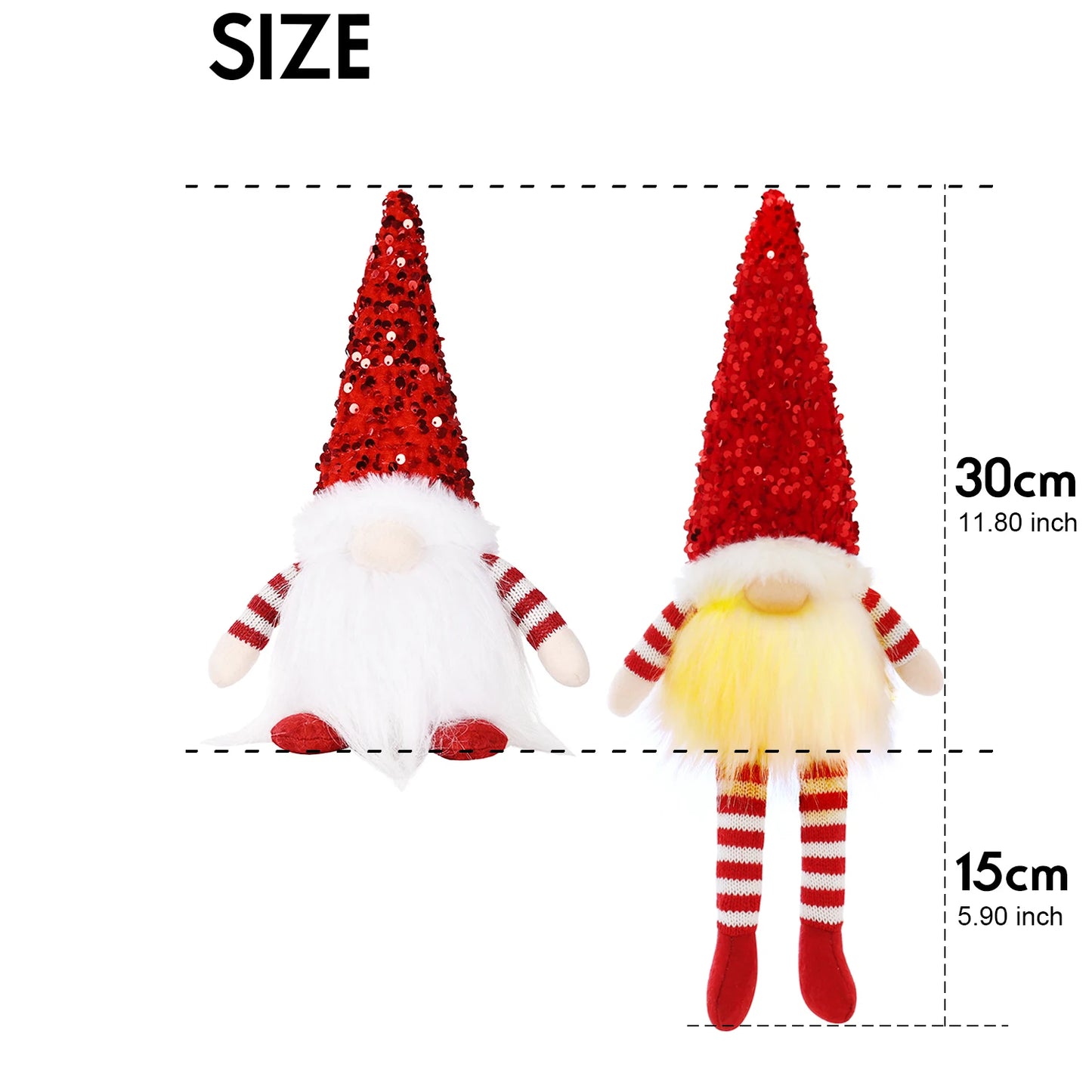 Glowing Christmas Gnome Doll – 30cm LED Faceless Plush Ornament for Tree & Home Holiday Decoration 2025