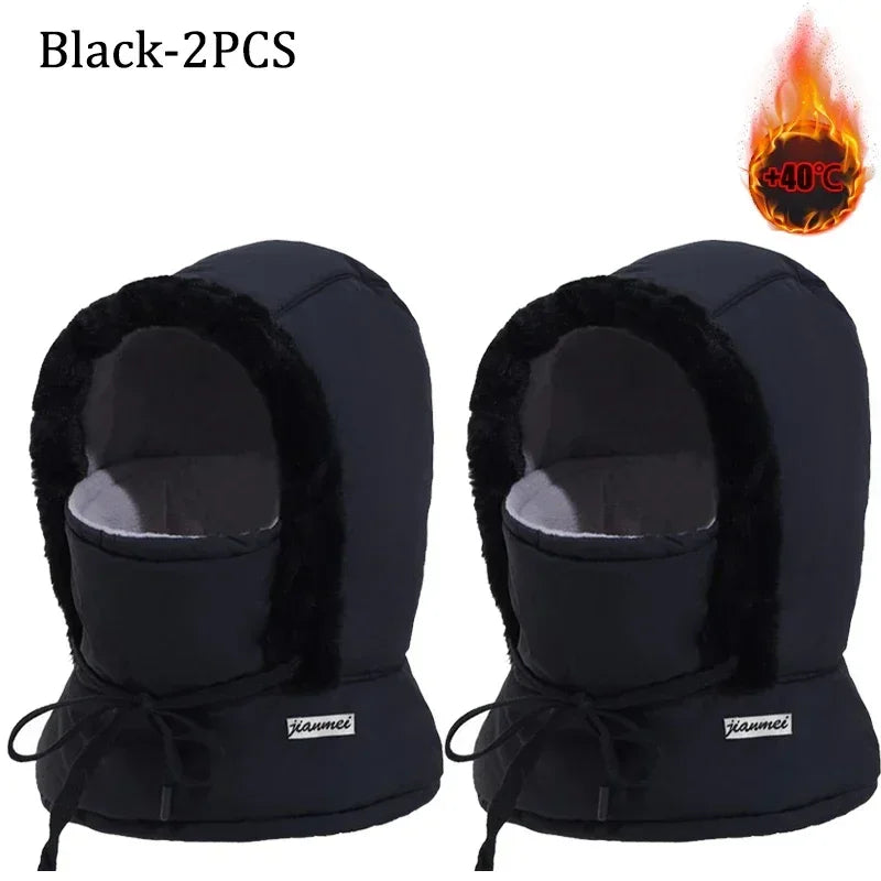 Thermal Balaclava Hood – Windproof Plush Ski Mask & Neck Warmer for Outdoor Winter Sports
