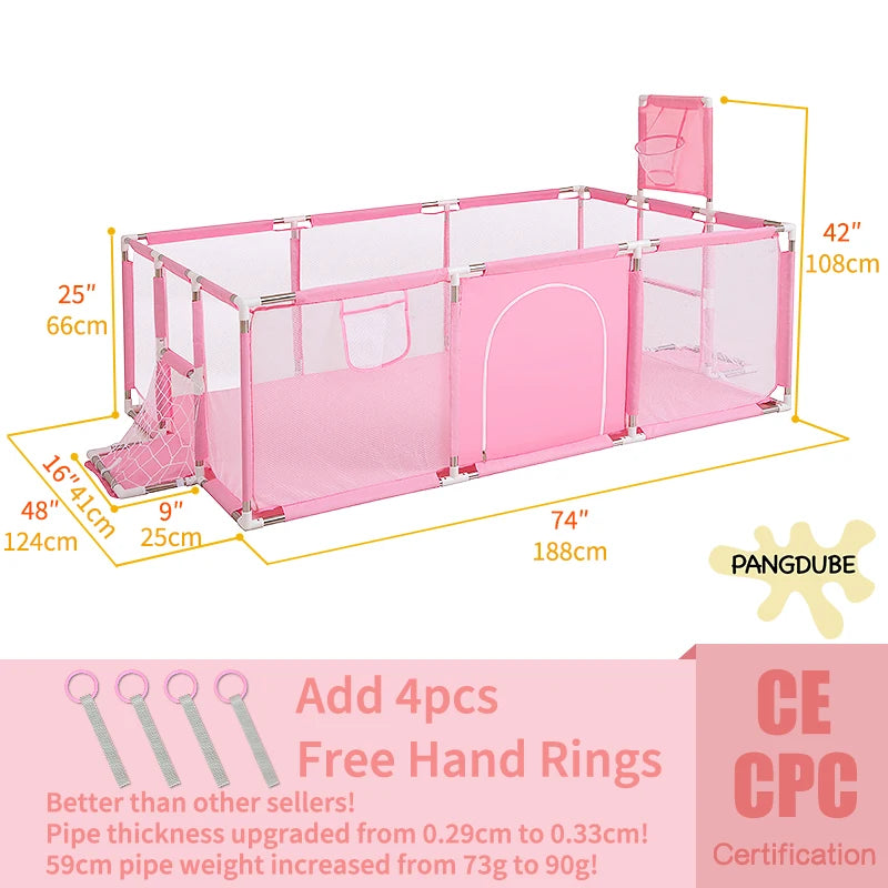 PANGDUBE Baby Playpen – Indoor Safety Fence & Ball Pit Playground for Kids 6 Months to 6 Years