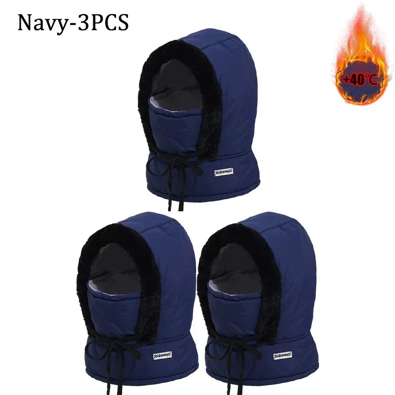Thermal Balaclava Hood – Windproof Plush Ski Mask & Neck Warmer for Outdoor Winter Sports