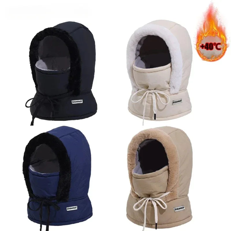 Thermal Balaclava Hood – Windproof Plush Ski Mask & Neck Warmer for Outdoor Winter Sports