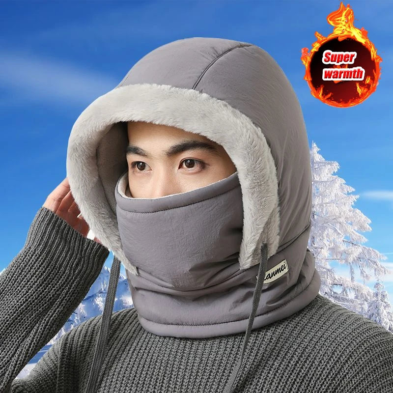Thermal Balaclava Hood – Windproof Plush Ski Mask & Neck Warmer for Outdoor Winter Sports