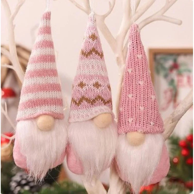 3pcs Swedish Christmas Gnome Ornaments – Handmade Plush Santa Elves Hanging Decorations for Tree & Home Décor
