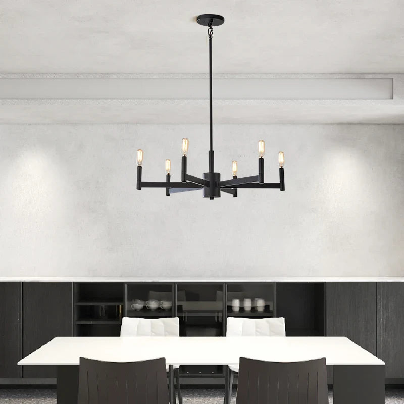 Modern Industrial 6 & 8-Light Pendant Chandelier - 2 Sizes