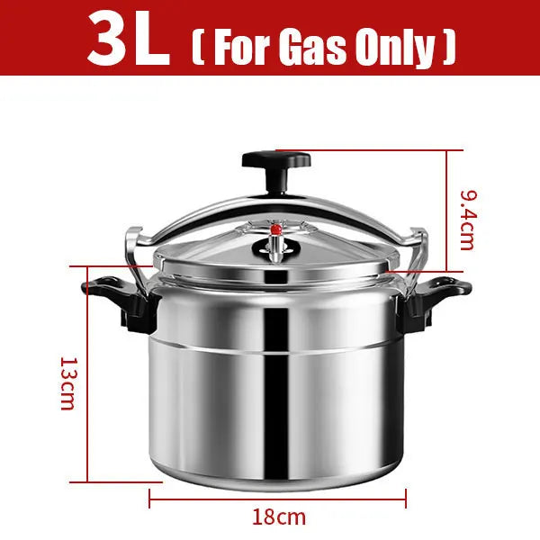 Aluminum Pressure Cooker – 3L/4L/5L/7L Gas Stove Safe Explosion-Proof Cooker with Easy Lock Lid