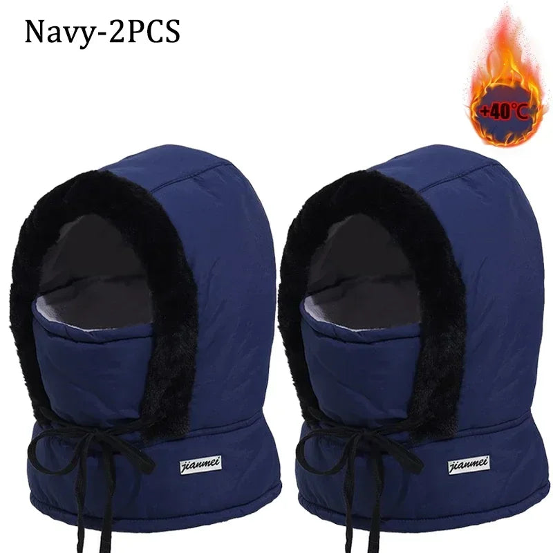 Thermal Balaclava Hood – Windproof Plush Ski Mask & Neck Warmer for Outdoor Winter Sports