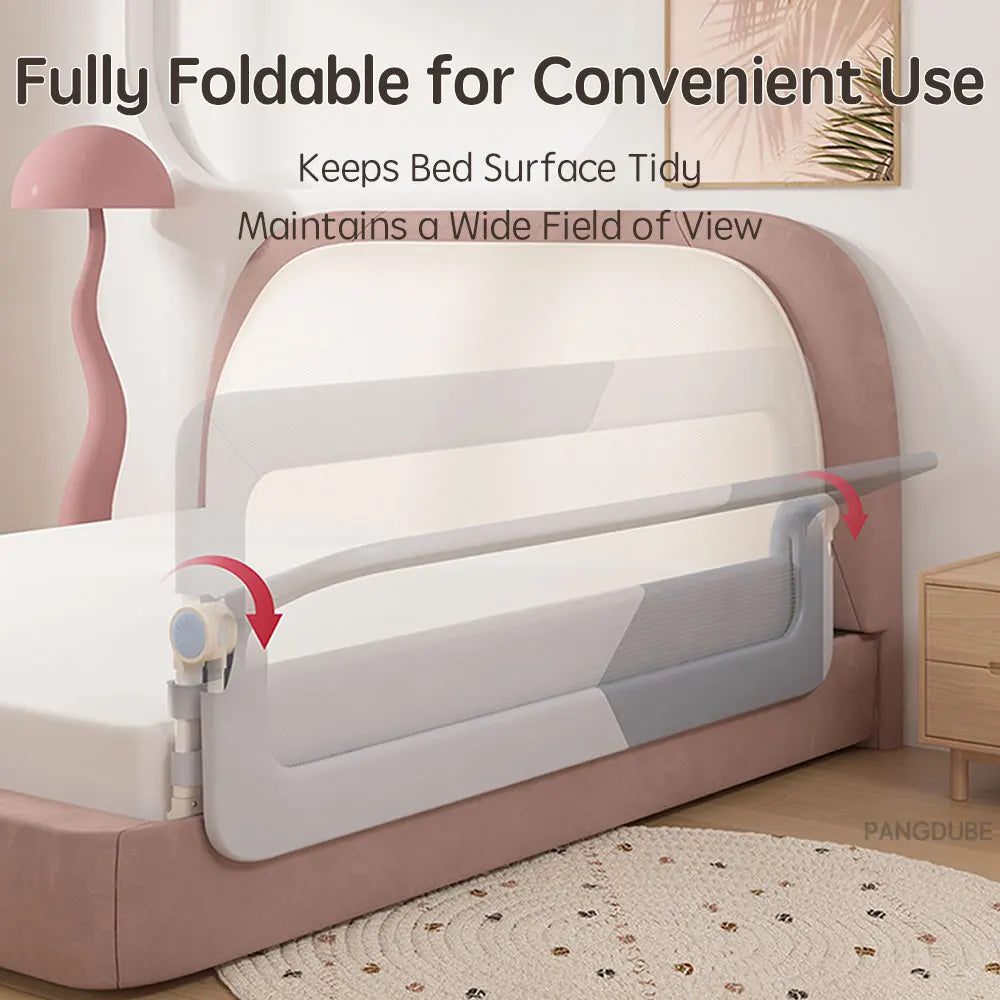 PANGDUBE Baby Safety Bed Rail – Screw-Free Installation Protective Bed Barrier Guard for Kids
