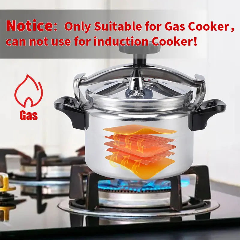Aluminum Pressure Cooker – 3L/4L/5L/7L Gas Stove Safe Explosion-Proof Cooker with Easy Lock Lid
