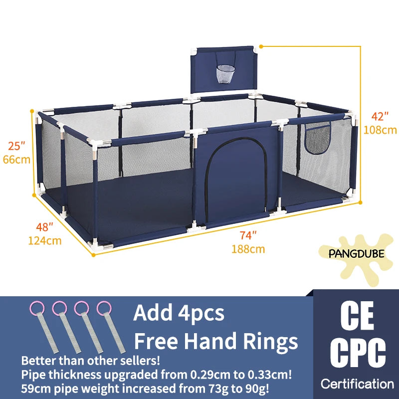 PANGDUBE Baby Playpen – Indoor Safety Fence & Ball Pit Playground for Kids 6 Months to 6 Years