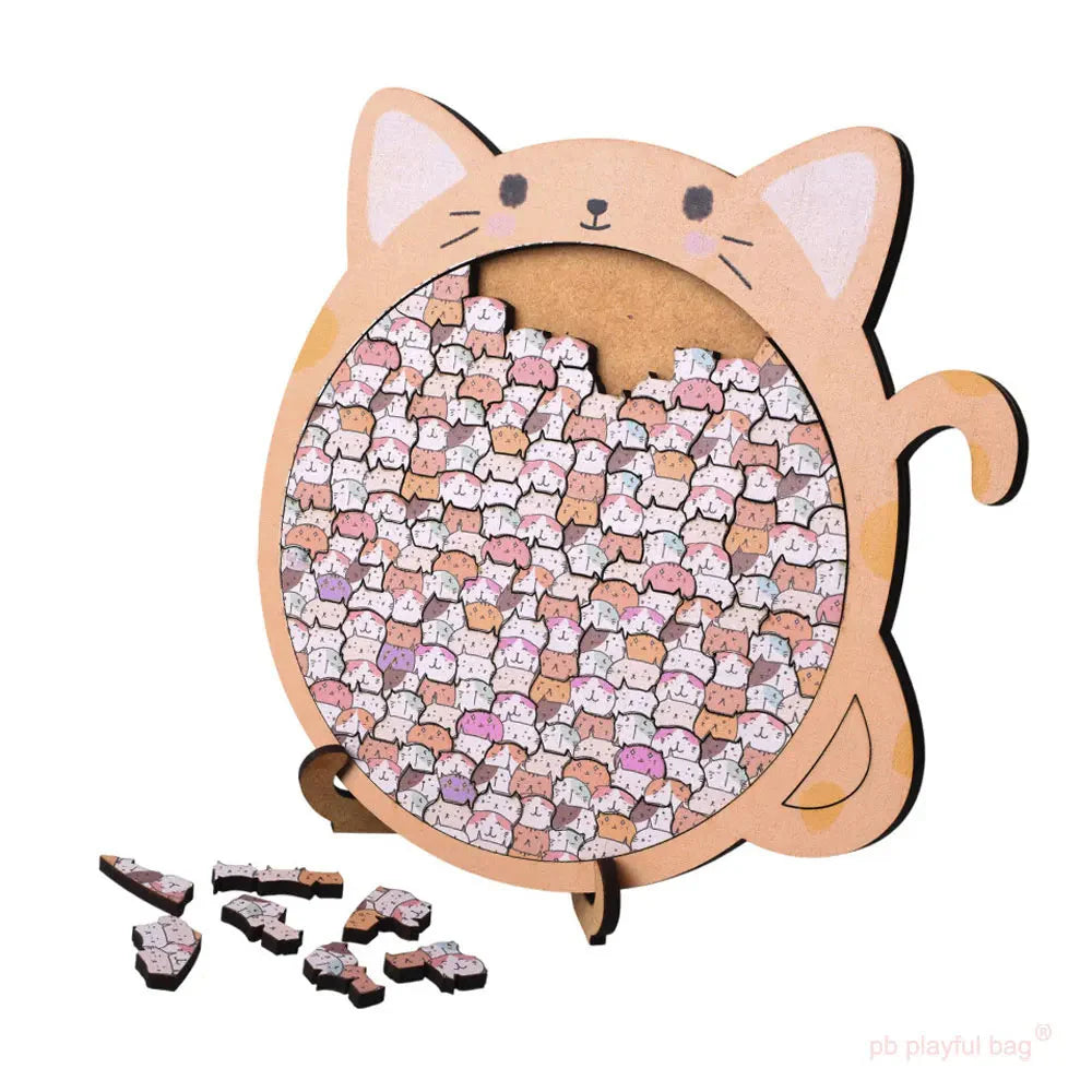Wooden Cat Craze Wooden Art Puzzle