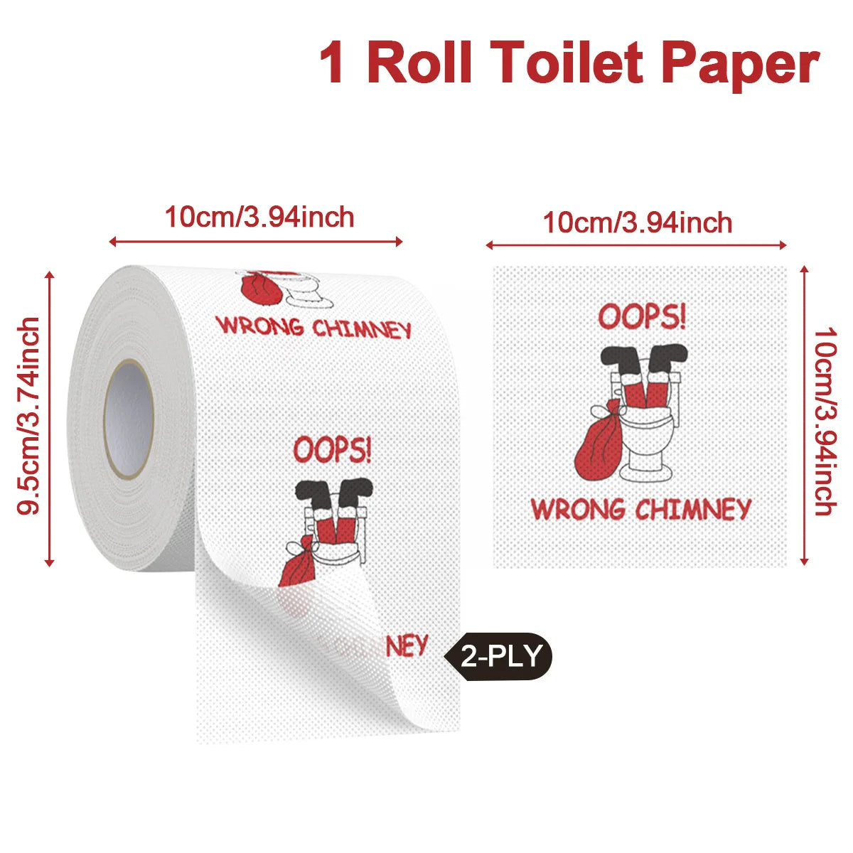 Christmas Toilet Paper Roll – Funny Merry Christmas & Happy 2026 New Year Tissue for Holiday Bathroom Décor