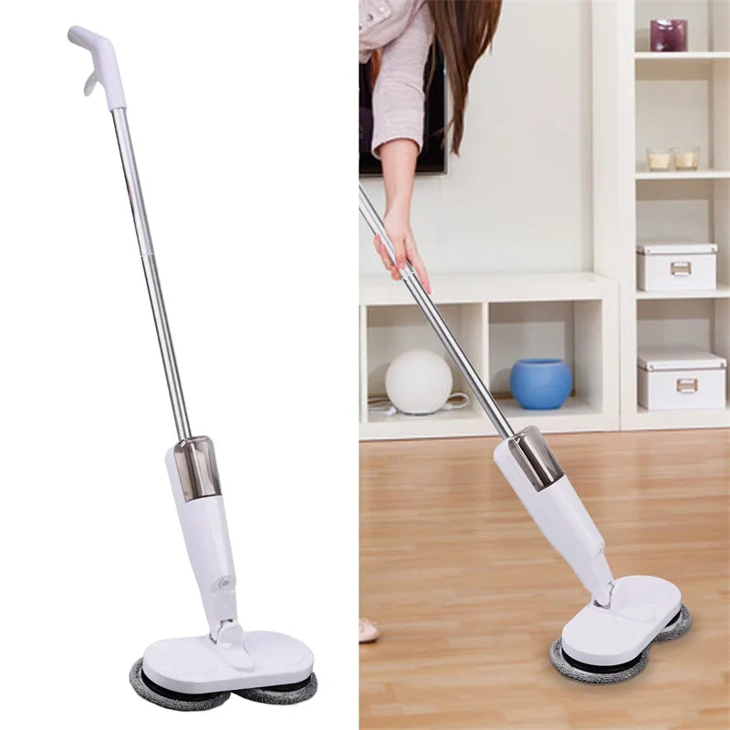 Wireless Electric Spin Mop – 2-in-1 Automatic Wet & Dry Floor Scrubber for Home, Car & Windows