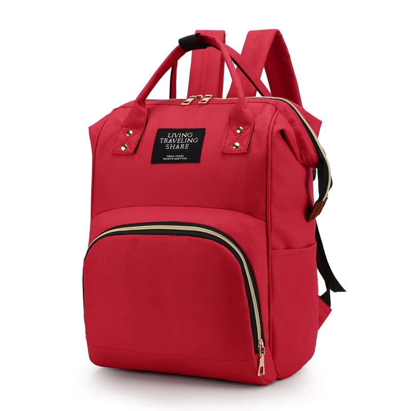 Large Capacity Mummy Bag – Multifunctional Canvas Baby Bottle Travel Backpack with Thermal Insulation