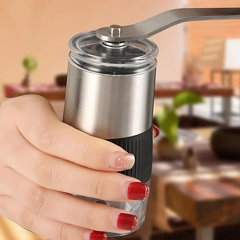 Manual Coffee Grinder – Portable Burr Hand Coffee Bean Grinder for Home & Camping