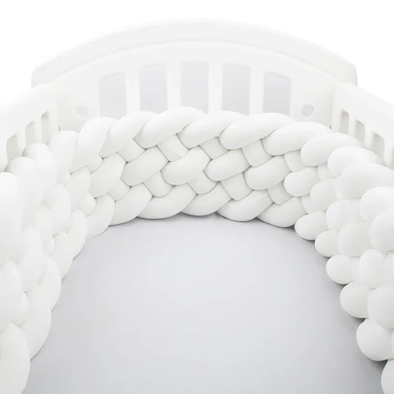 Braided Baby Crib Bumper – 300/400cm Soft Cushion Bed Protector for Newborns & Nursery Decoration