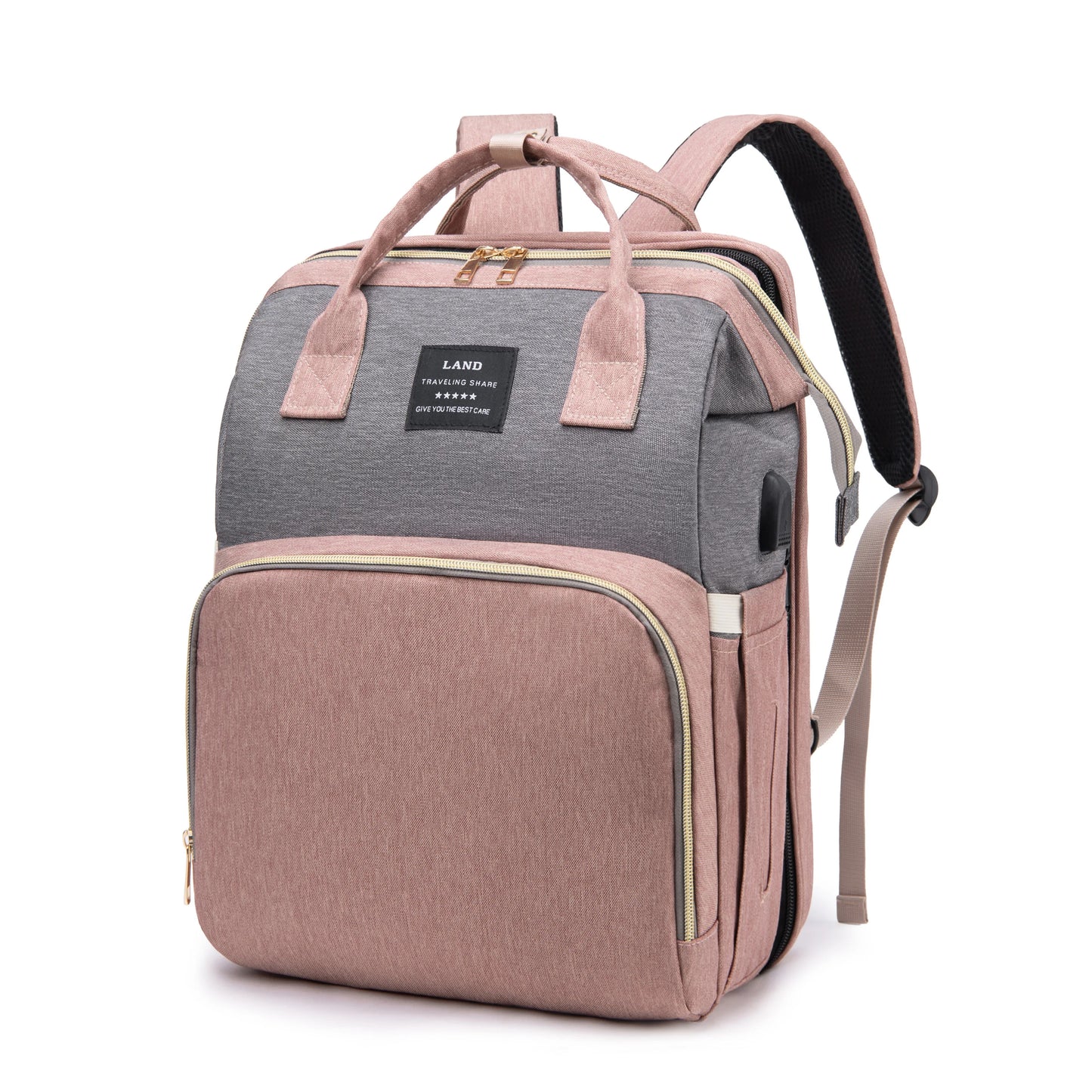 Mommy Bag with Foldable Crib – Large-Capacity Travel Maternity Backpack for Baby Care