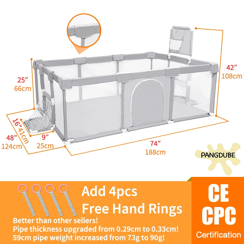 PANGDUBE Baby Playpen – Indoor Safety Fence & Ball Pit Playground for Kids 6 Months to 6 Years