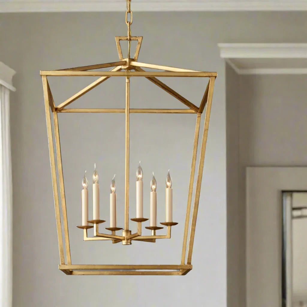Farmhouse Industrial Hanging Pendant Light - Black, Gold & Silver