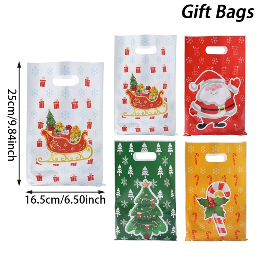 Christmas Candy Gift Bags – 10/25/50pcs Merry Christmas Packaging Bags for Holiday Treats & Gifts 2025–2026