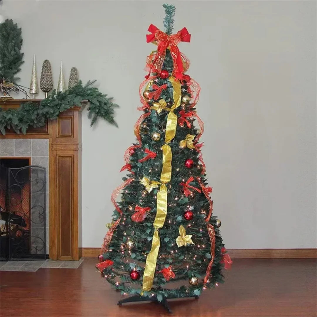 180cm Pop-Up Christmas Tree with Lights – Foldable Festive Decoration for Home Holiday Display