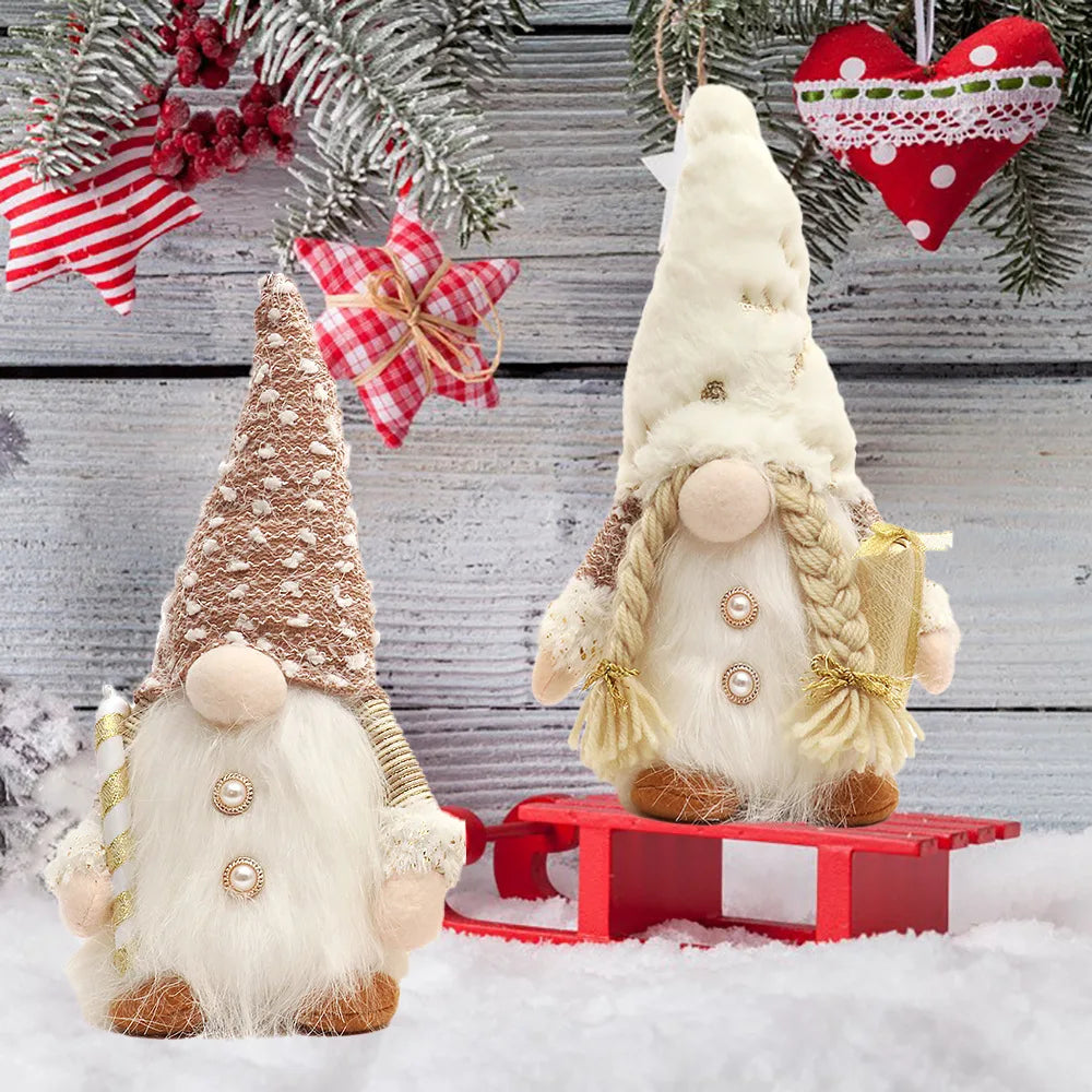 Glowing Christmas Gnome Doll – 30cm LED Faceless Plush Ornament for Tree & Home Holiday Decoration 2025