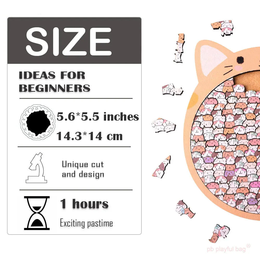 Wooden Cat Craze Wooden Art Puzzle