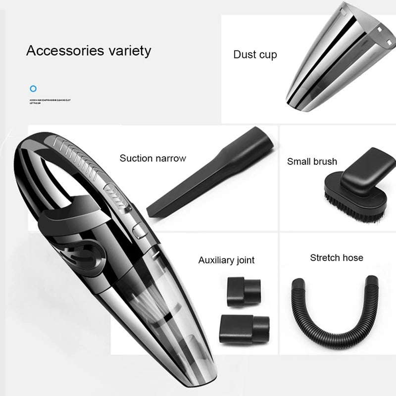 Wireless Handheld Vacuum Cleaner – Powerful Cyclone Suction, Rechargeable for Car & Home