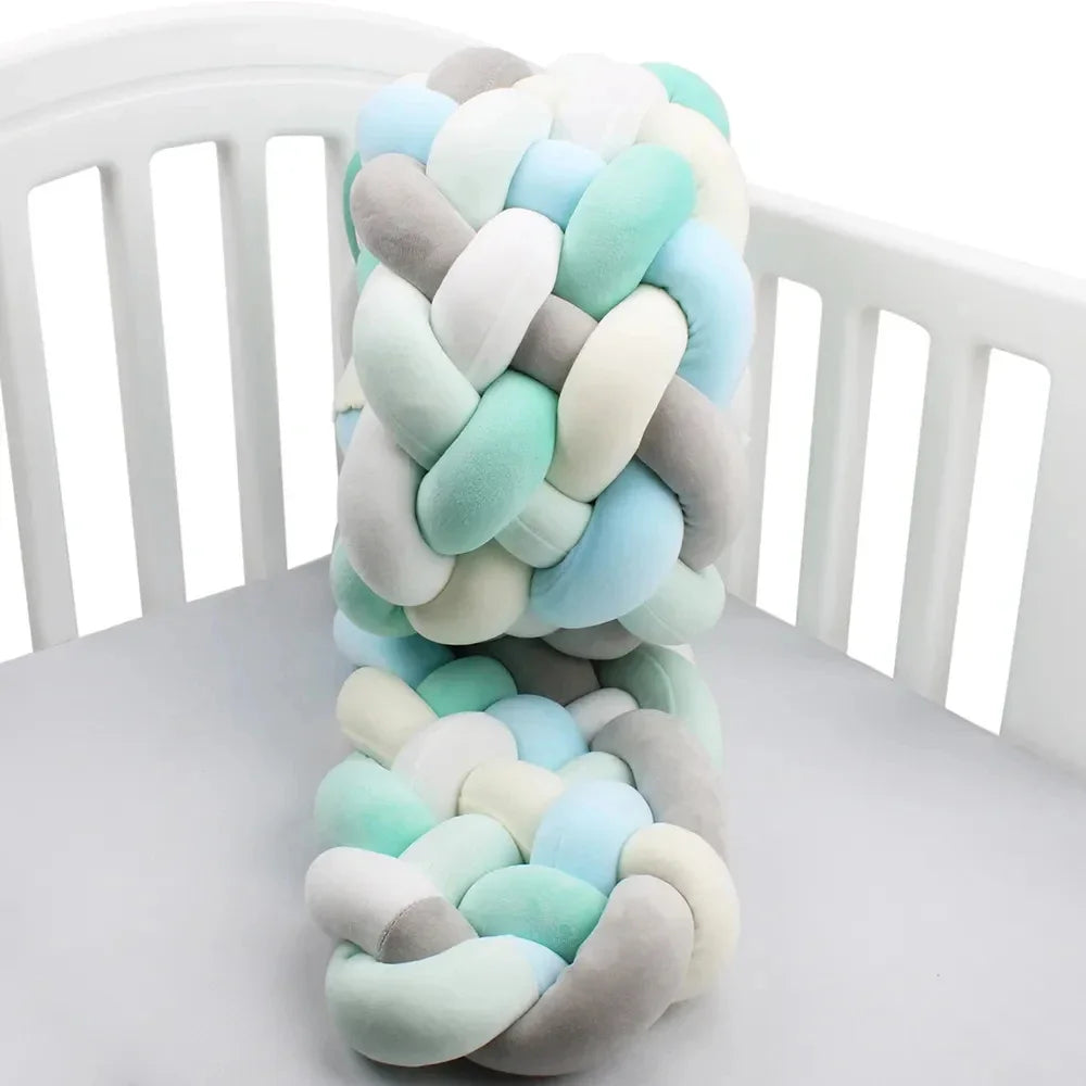 Braided Baby Crib Bumper – 300/400cm Soft Cushion Bed Protector for Newborns & Nursery Decoration