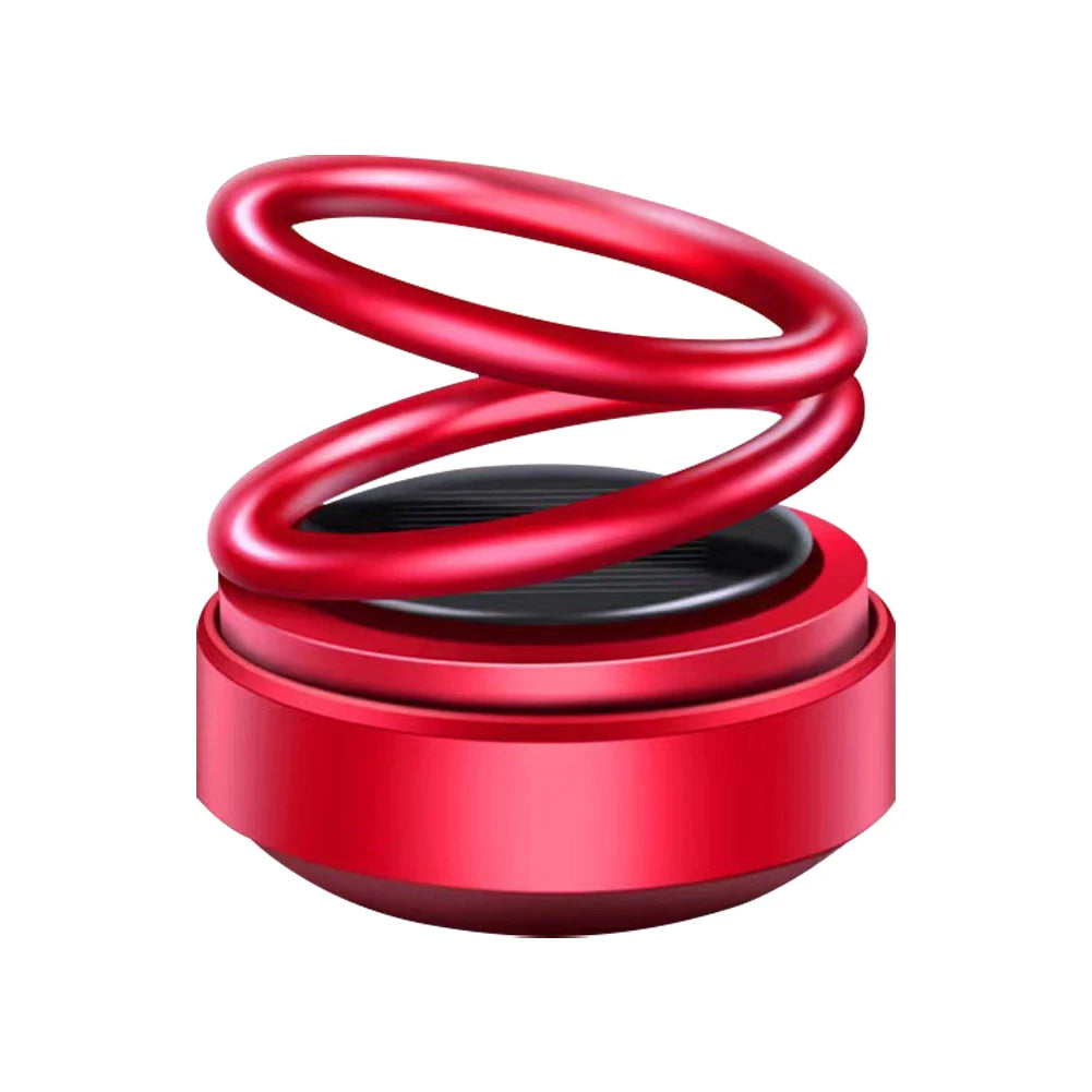 Solar Powered Car Fragrance Diffuser – Rotating Double Ring Aromatherapy Decoration