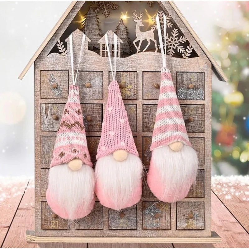 3pcs Swedish Christmas Gnome Ornaments – Handmade Plush Santa Elves Hanging Decorations for Tree & Home Décor