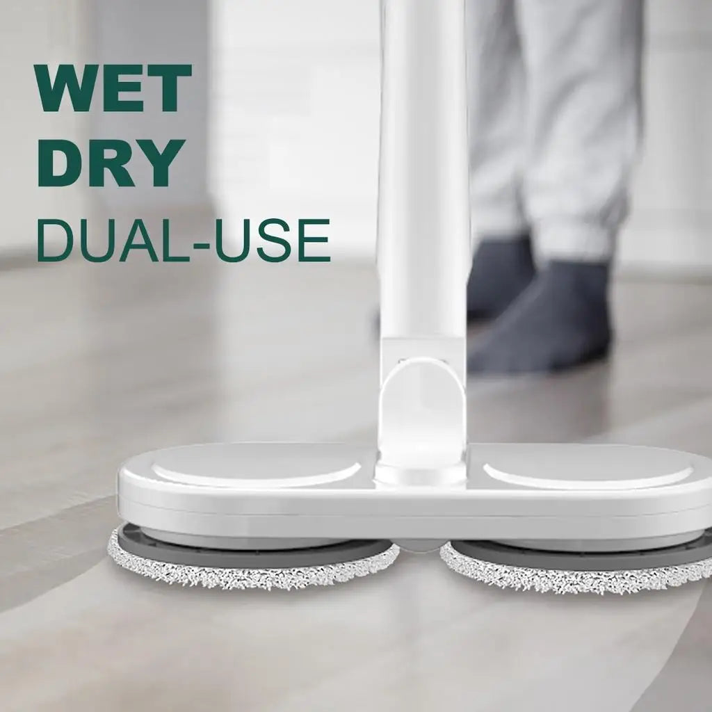 Wireless Electric Spin Mop – 2-in-1 Automatic Wet & Dry Floor Scrubber for Home, Car & Windows