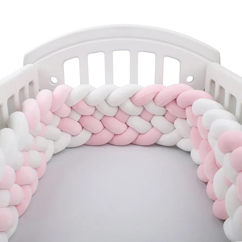 Braided Baby Crib Bumper – 300/400cm Soft Cushion Bed Protector for Newborns & Nursery Decoration