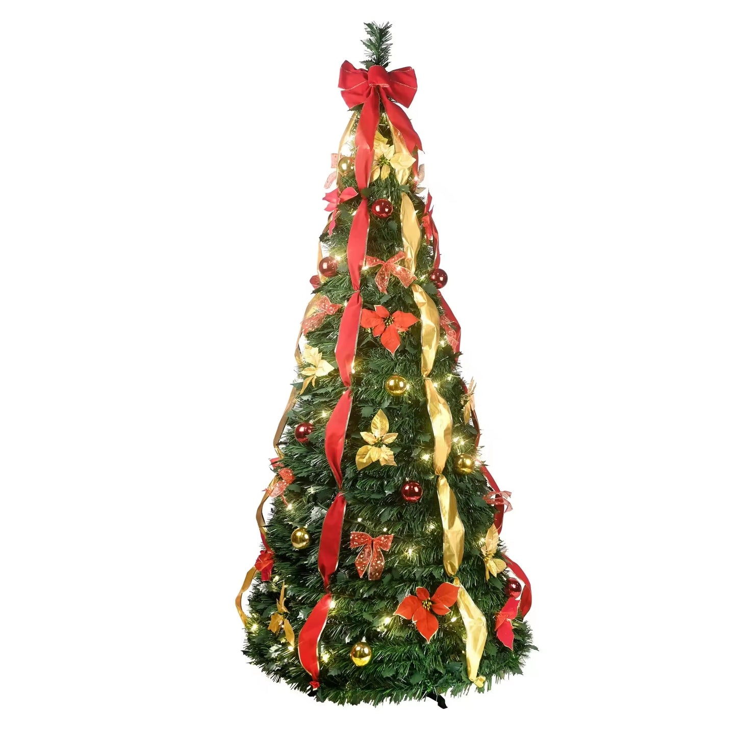180cm Pop-Up Christmas Tree with Lights – Foldable Festive Decoration for Home Holiday Display