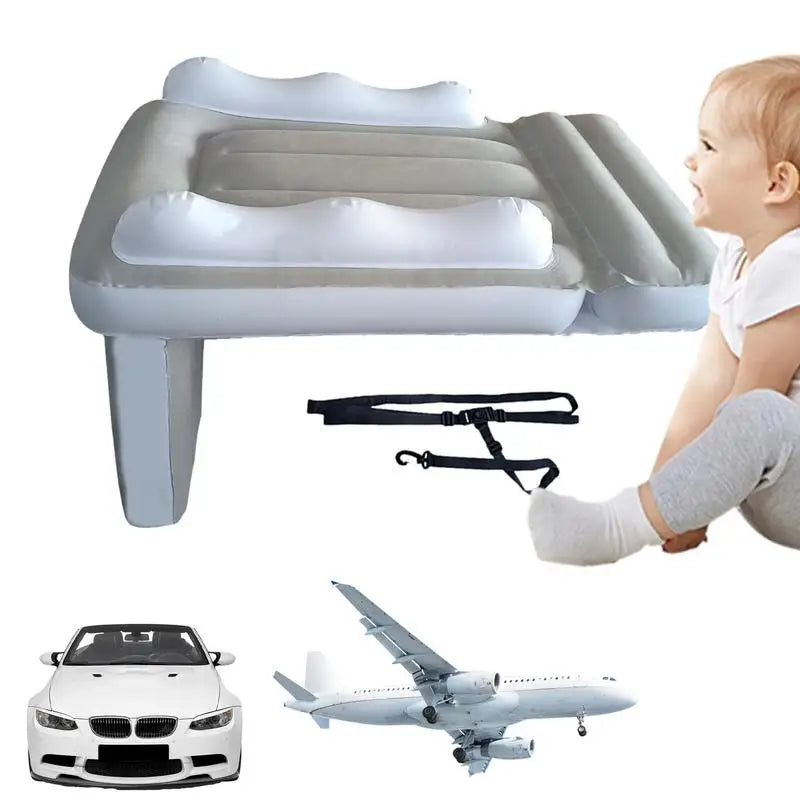 Inflatable Airplane Bed for Kids – Baby Travel Seat Extender with High Sides for Comfortable Flights