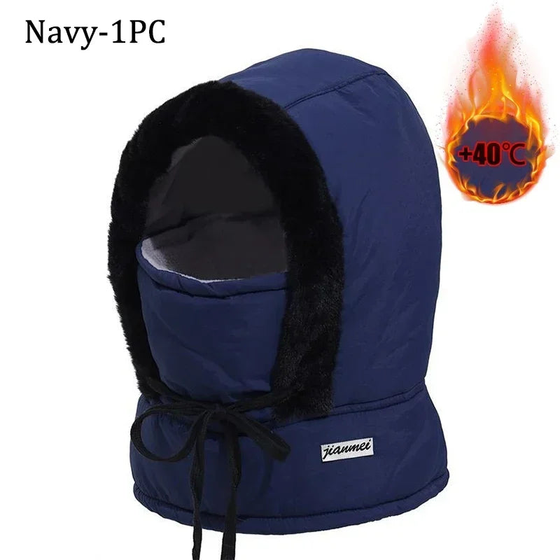 Thermal Balaclava Hood – Windproof Plush Ski Mask & Neck Warmer for Outdoor Winter Sports